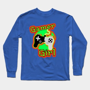 Orange and Green Gamer Girl Long Sleeve T-Shirt